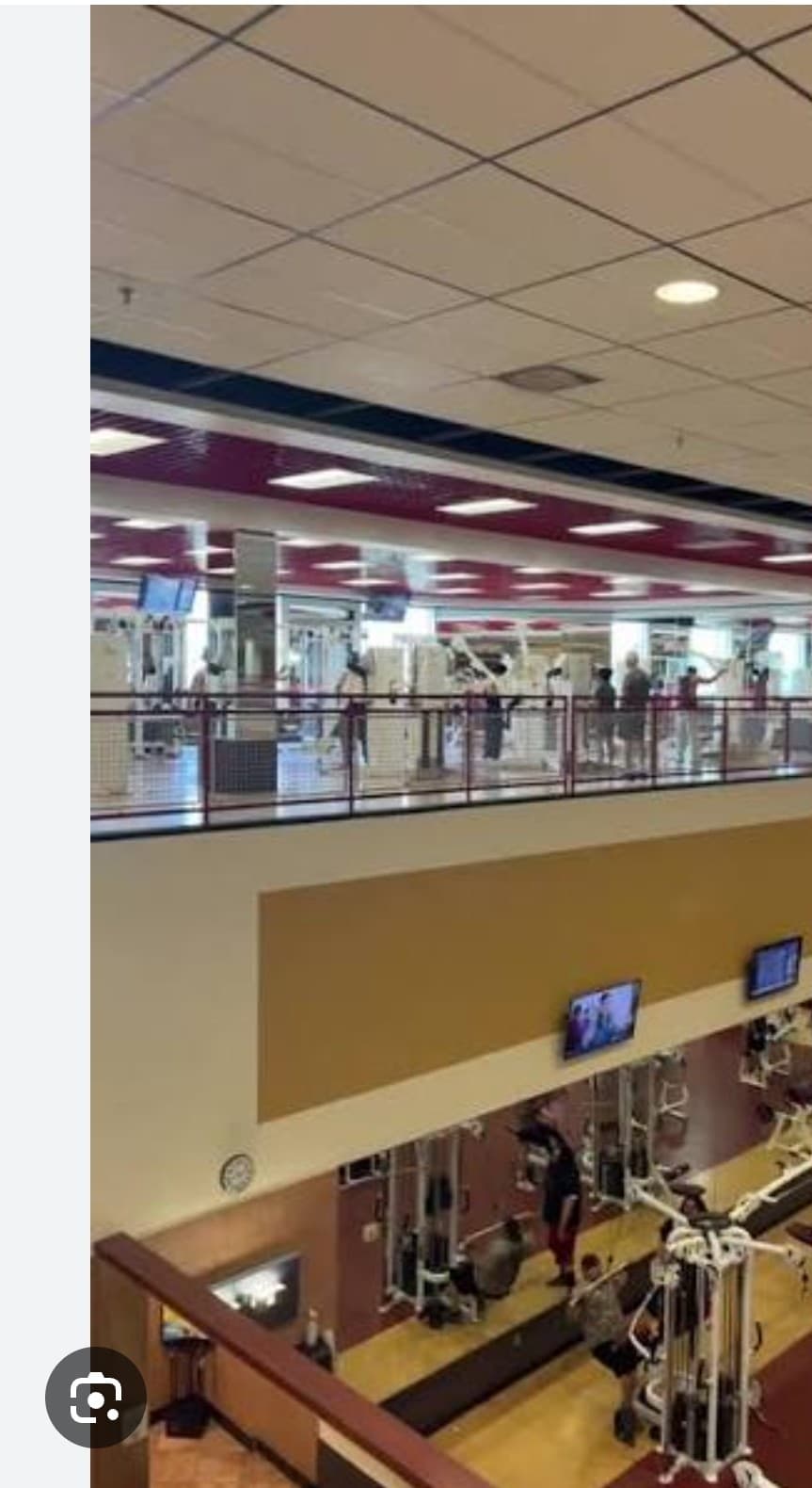 Multi-level fitness facility with modern equipment