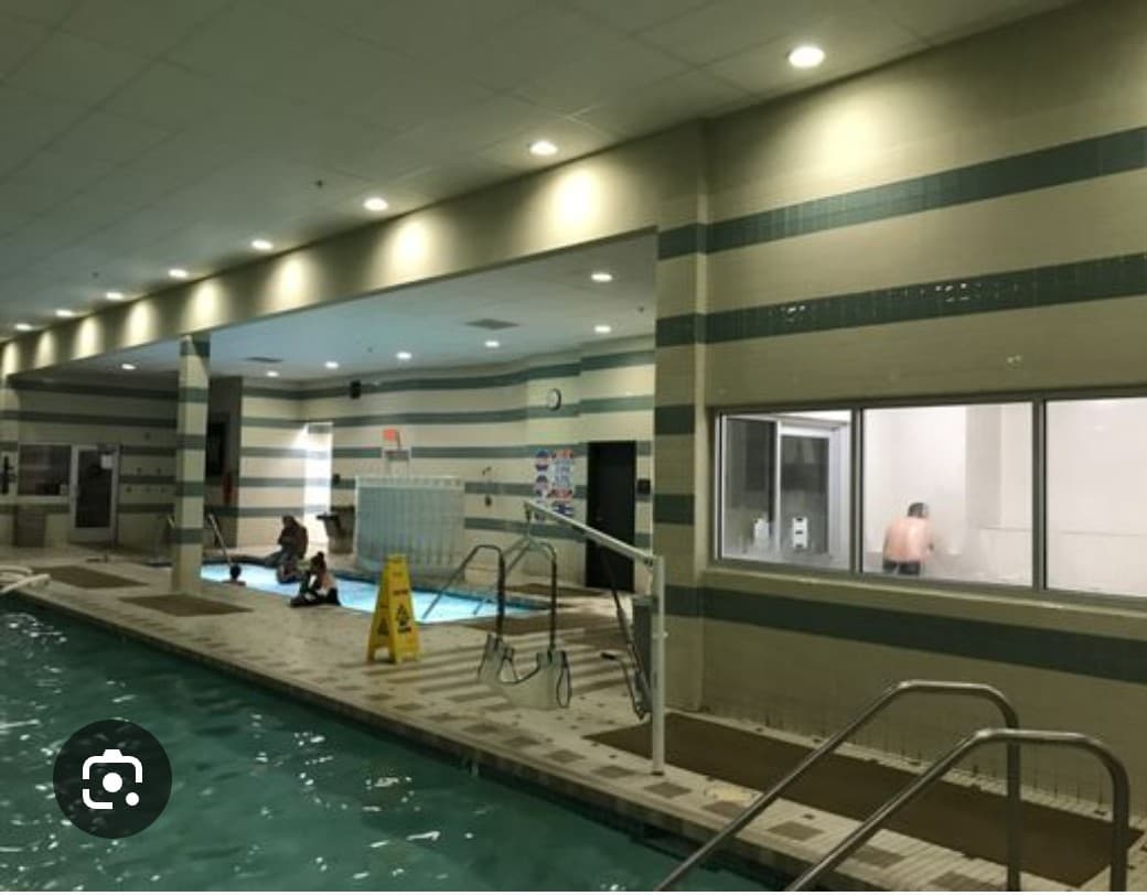 Indoor swimming pool with accessibility features